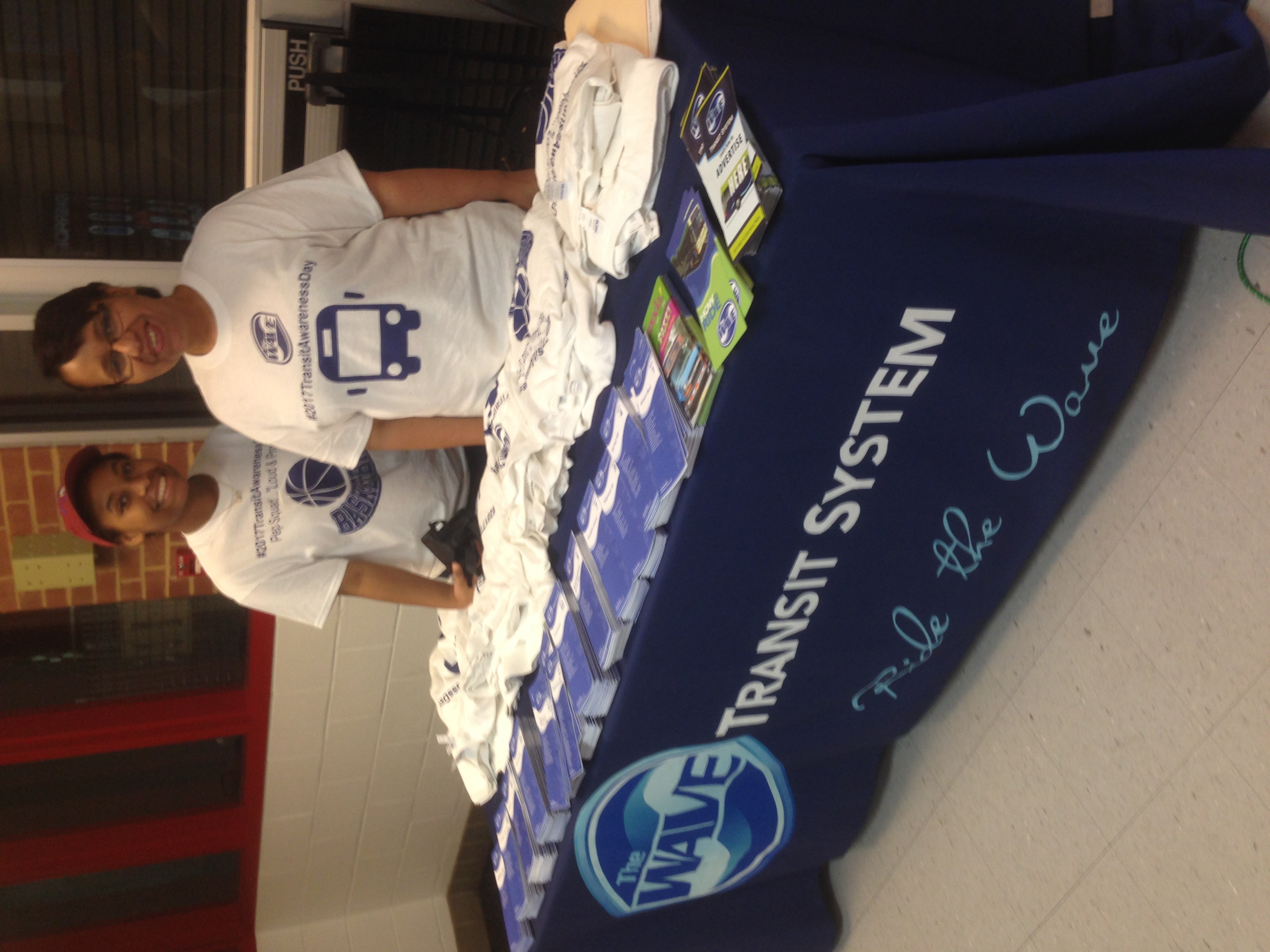 Two Wave Transit representatives at Transit Awareness Day 2013.